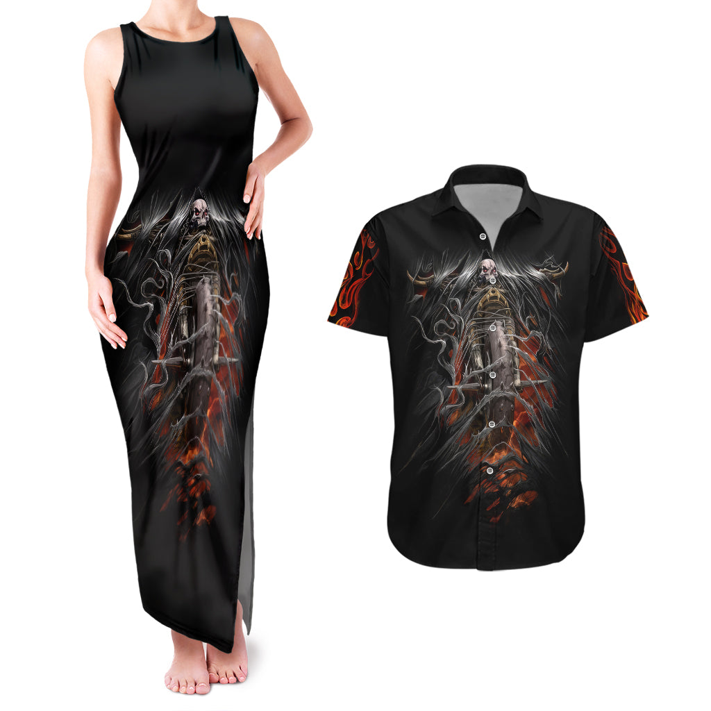 flaming-skull-couples-matching-tank-maxi-dress-and-hawaiian-shirt-death-angel-riding-motocycle