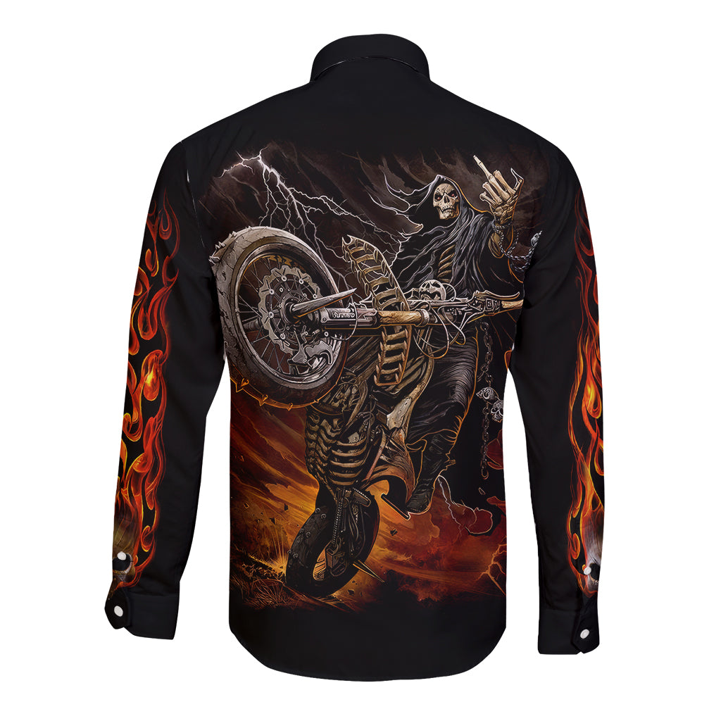flaming-skull-long-sleeve-button-shirt-death-angel-riding-motocycle