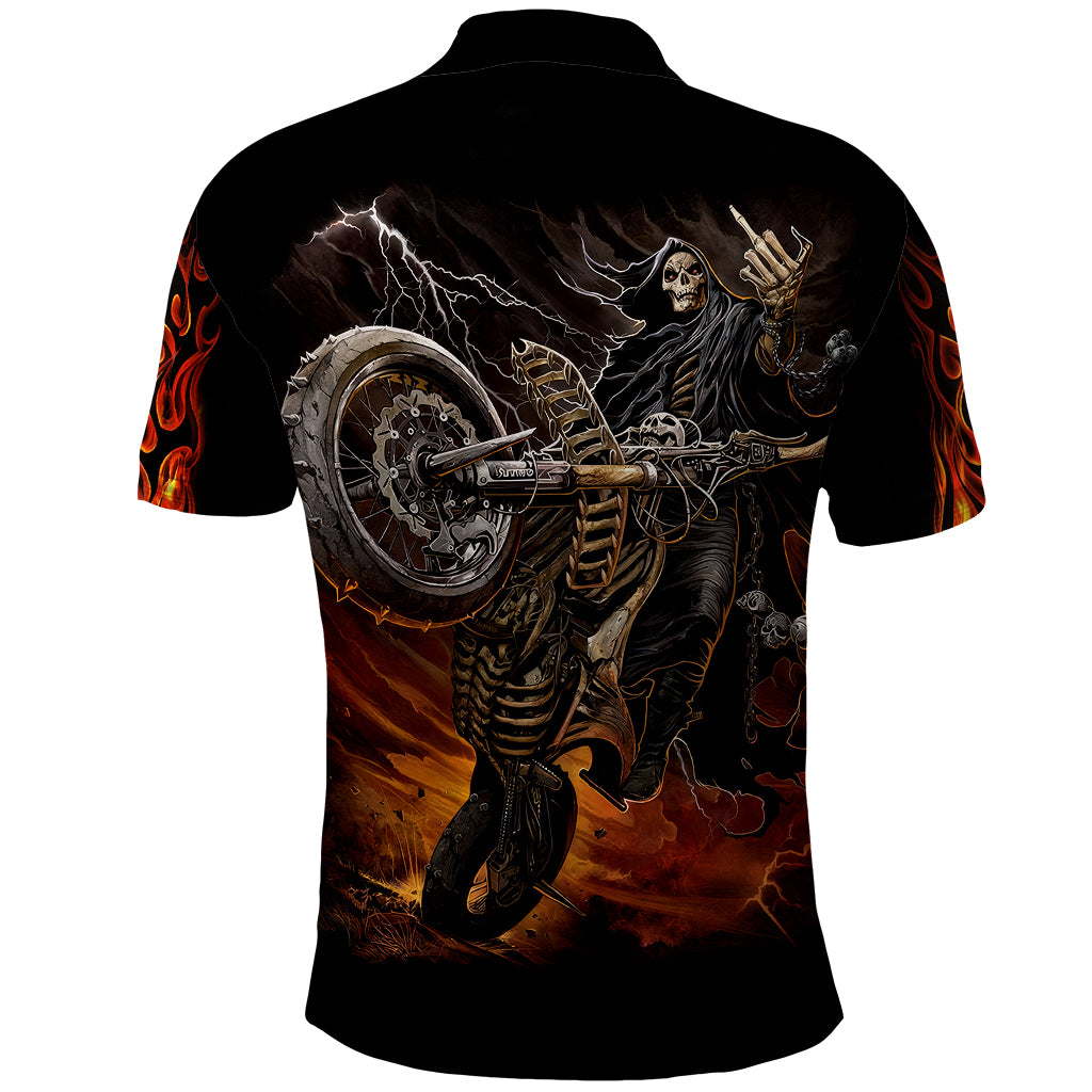flaming-skull-polo-shirt-death-angel-riding-motocycle