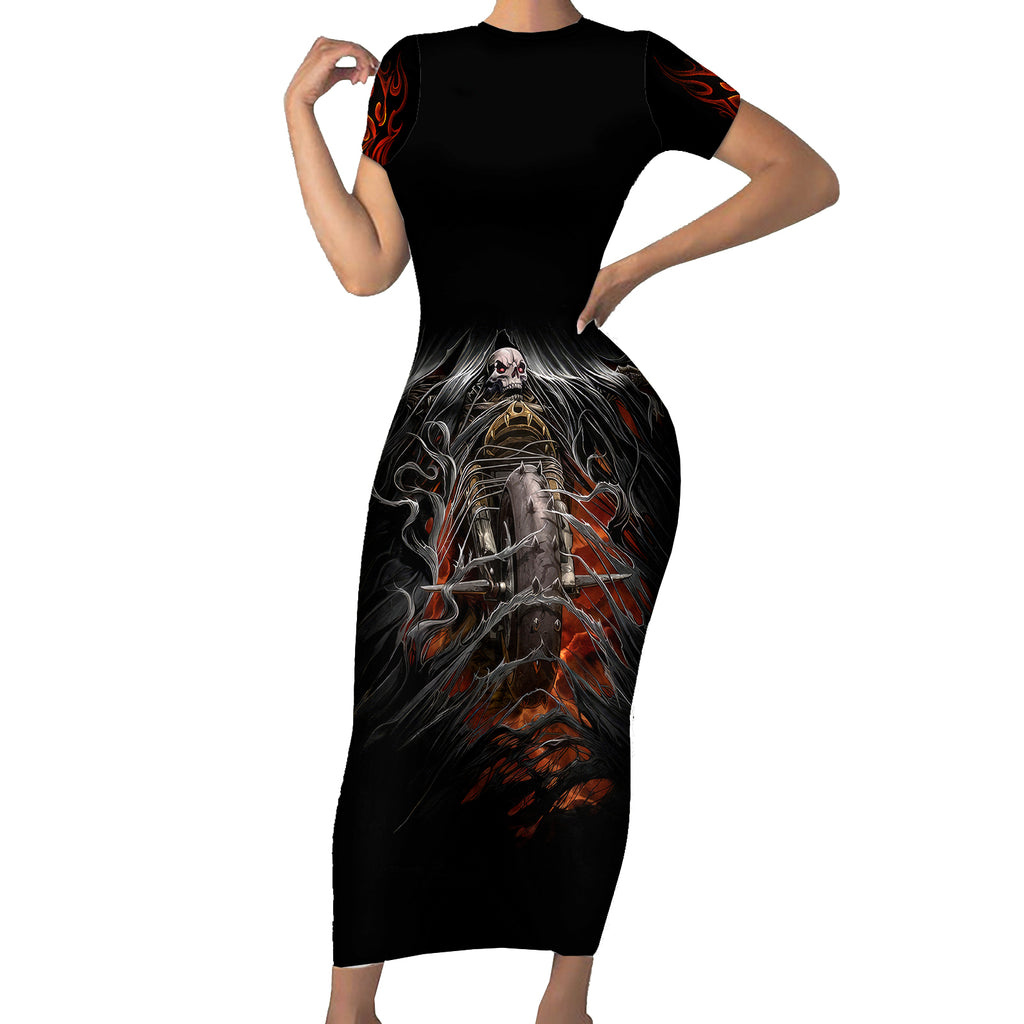 flaming-skull-short-sleeve-bodycon-dress-death-angel-riding-motocycle