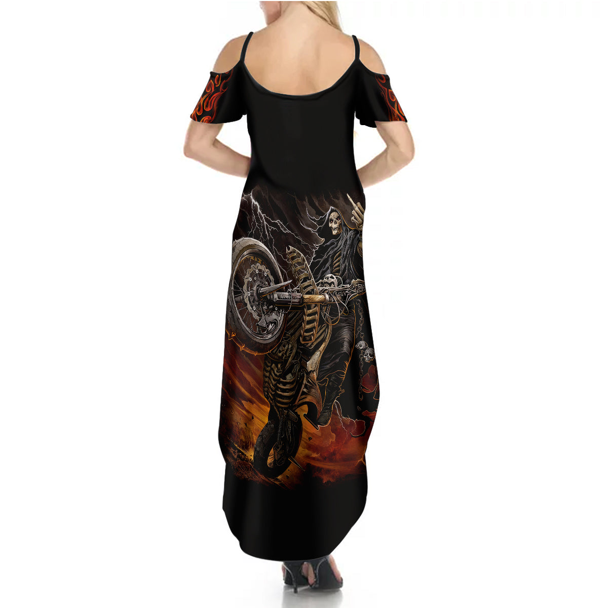 flaming-skull-summer-maxi-dress-death-angel-riding-motocycle