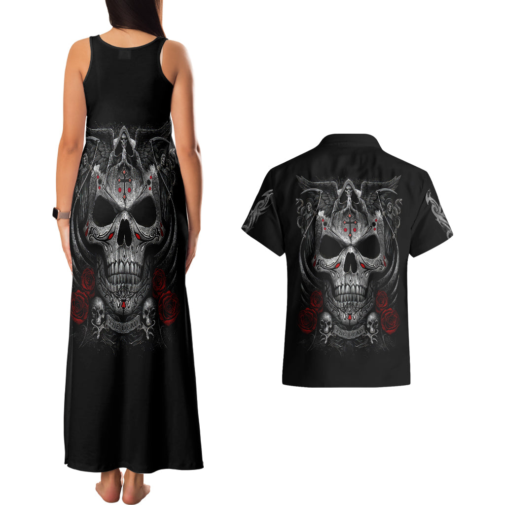 skull-couples-matching-tank-maxi-dress-and-hawaiian-shirt-cross-snake-bloody-skull