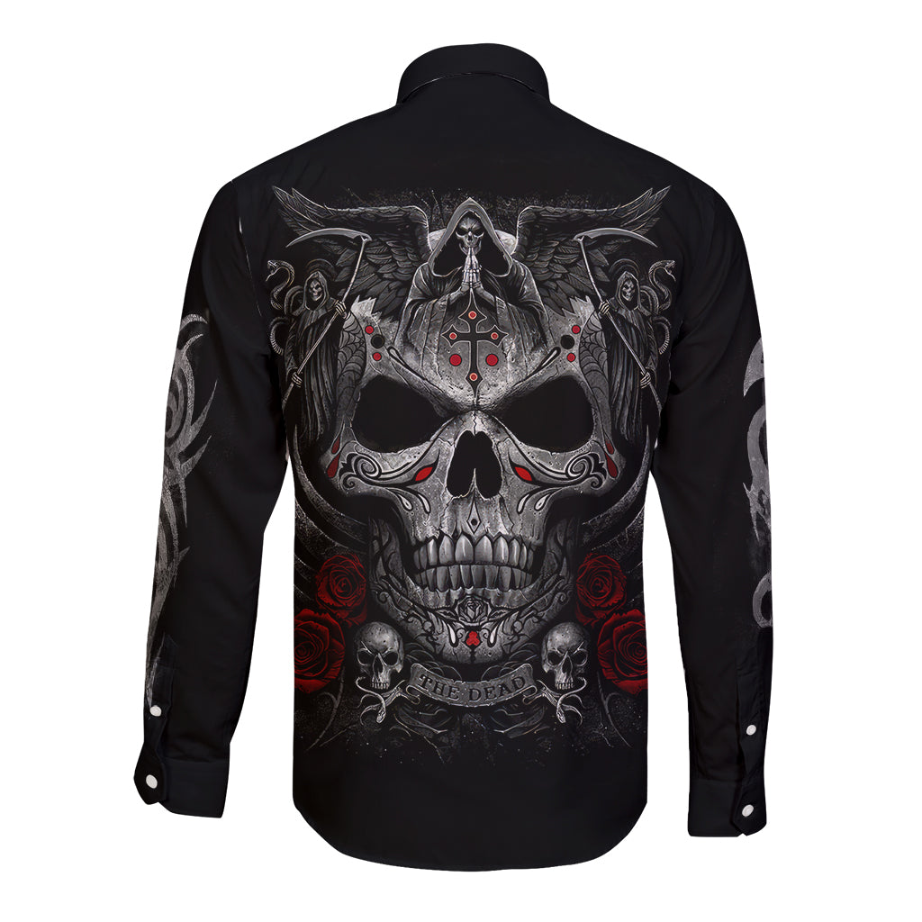 skull-long-sleeve-button-shirt-cross-snake-bloody-skull