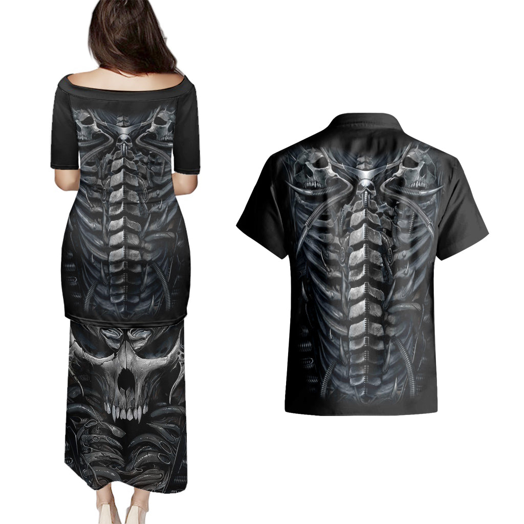 skull-couples-matching-puletasi-dress-and-hawaiian-shirt-skeleton-inside