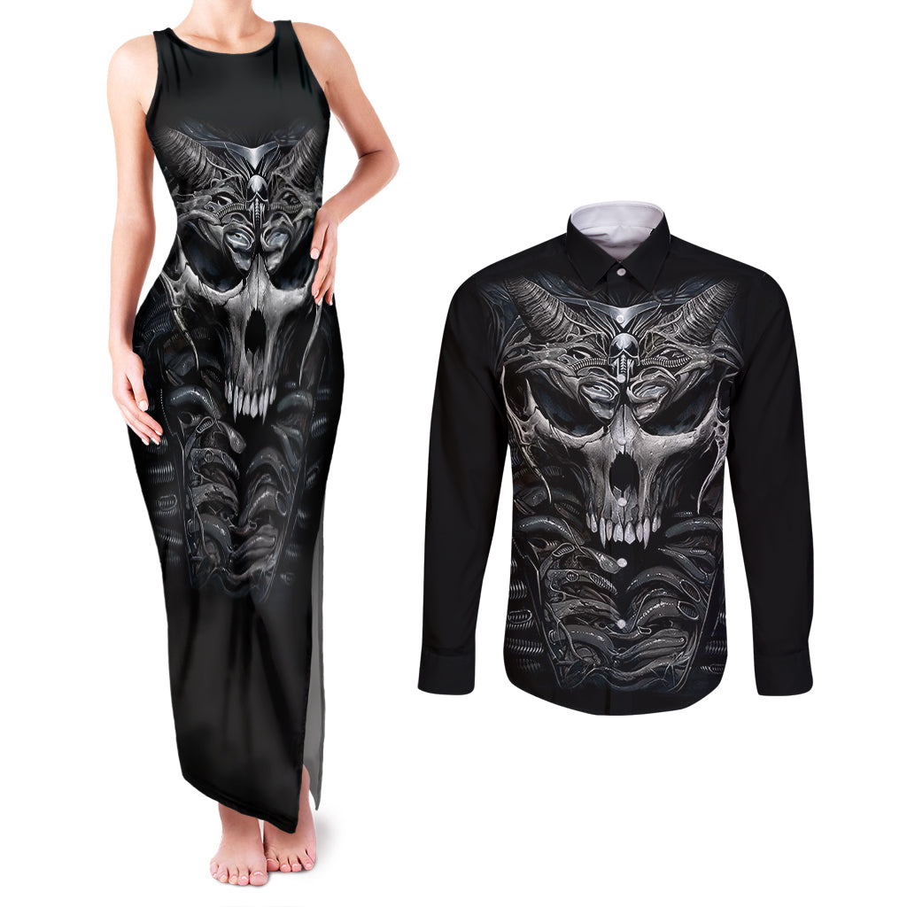 skull-couples-matching-tank-maxi-dress-and-long-sleeve-button-shirts-skeleton-inside