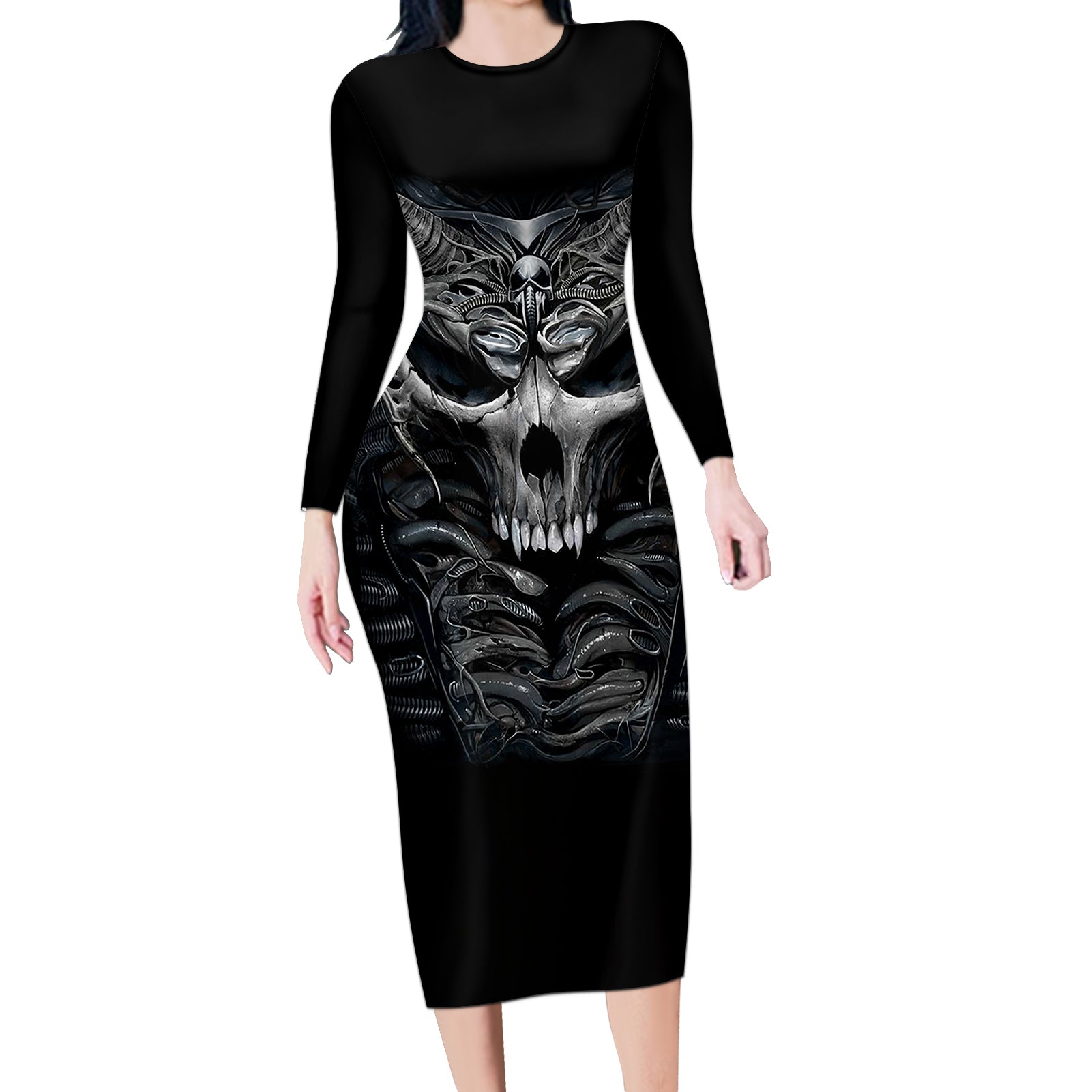 skull-long-sleeve-bodycon-dress-skeleton-inside