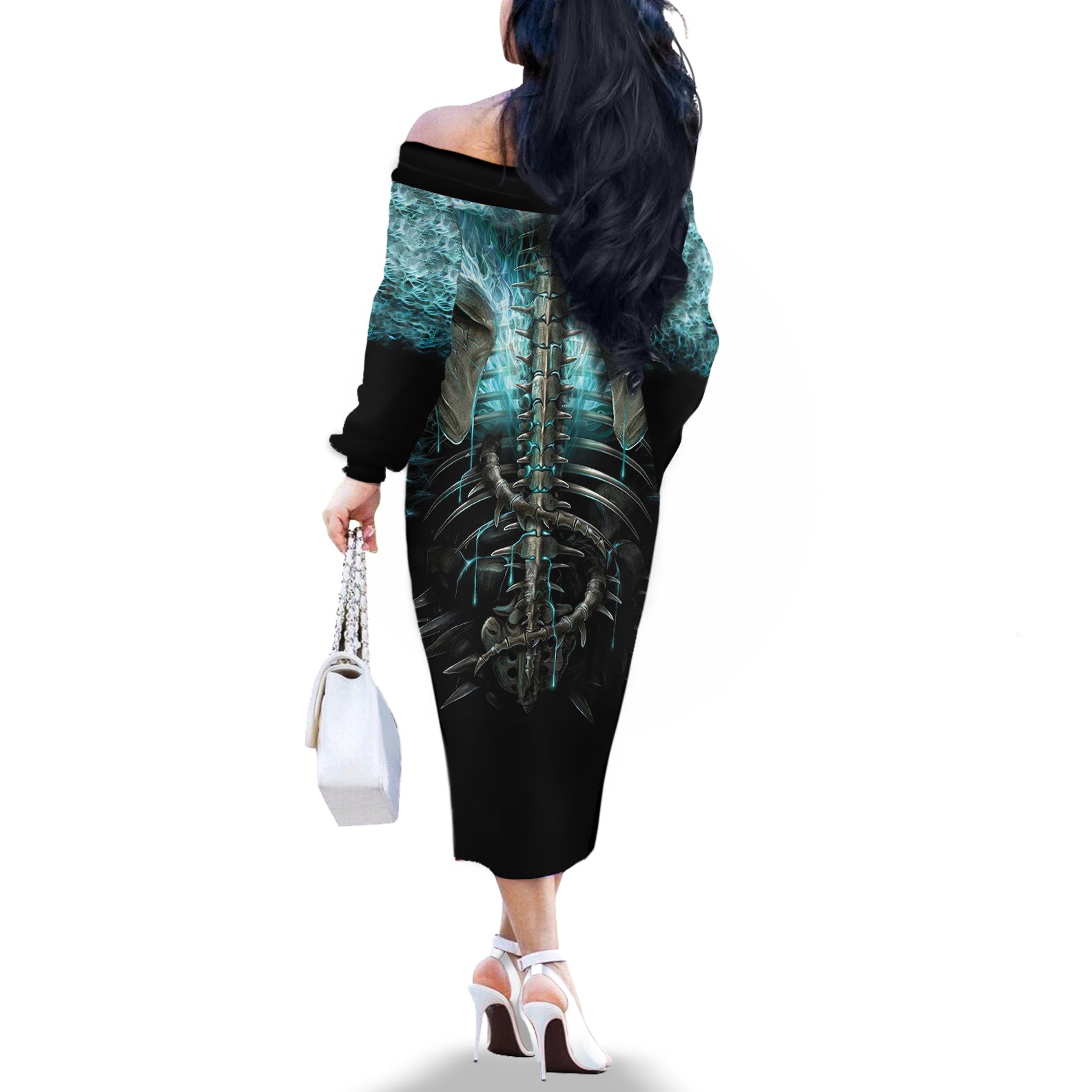 flame-twin-skull-off-the-shoulder-long-sleeve-dress-skeleton-inside