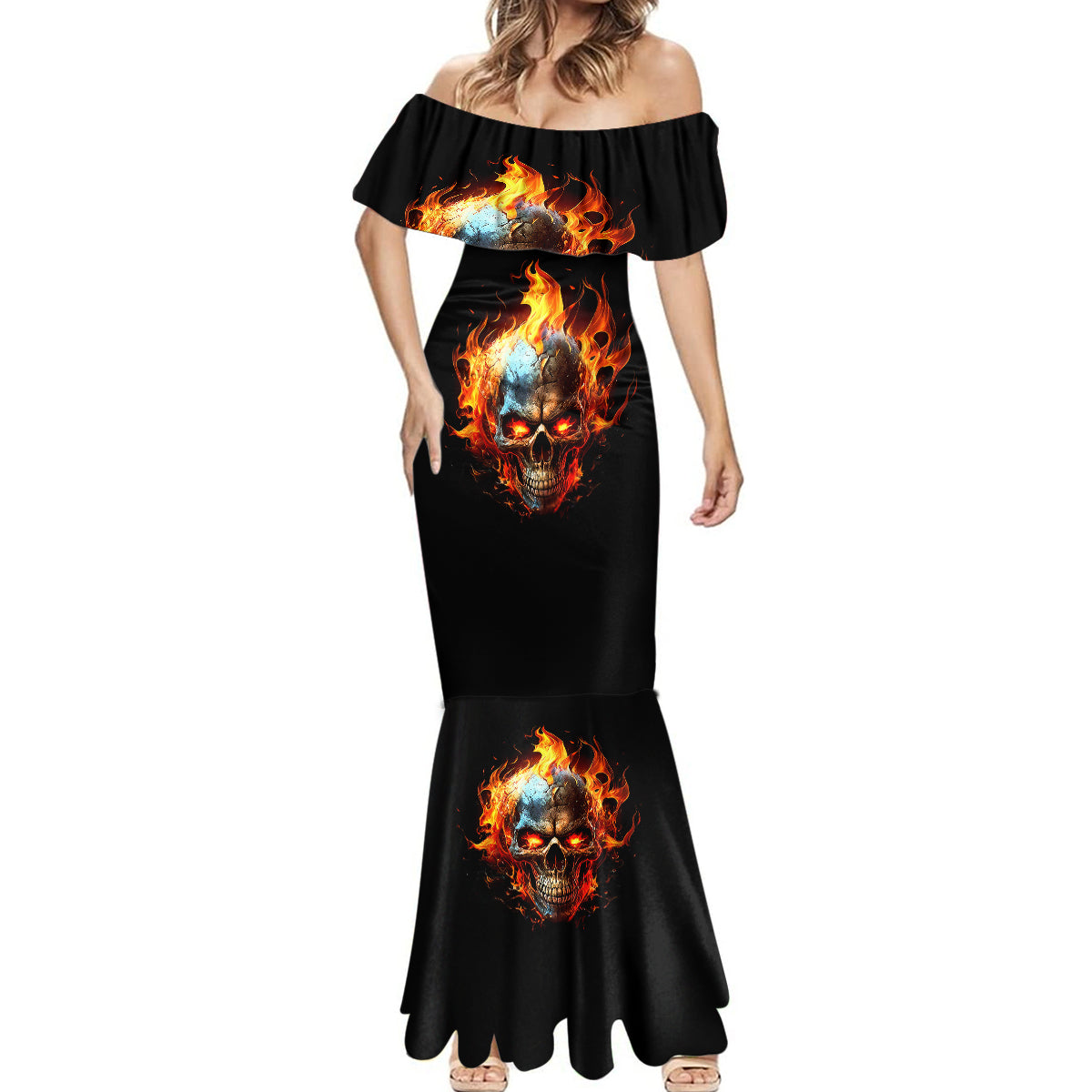 flaming-skull-mermaid-dress-celestial-riders-with-angel-wings