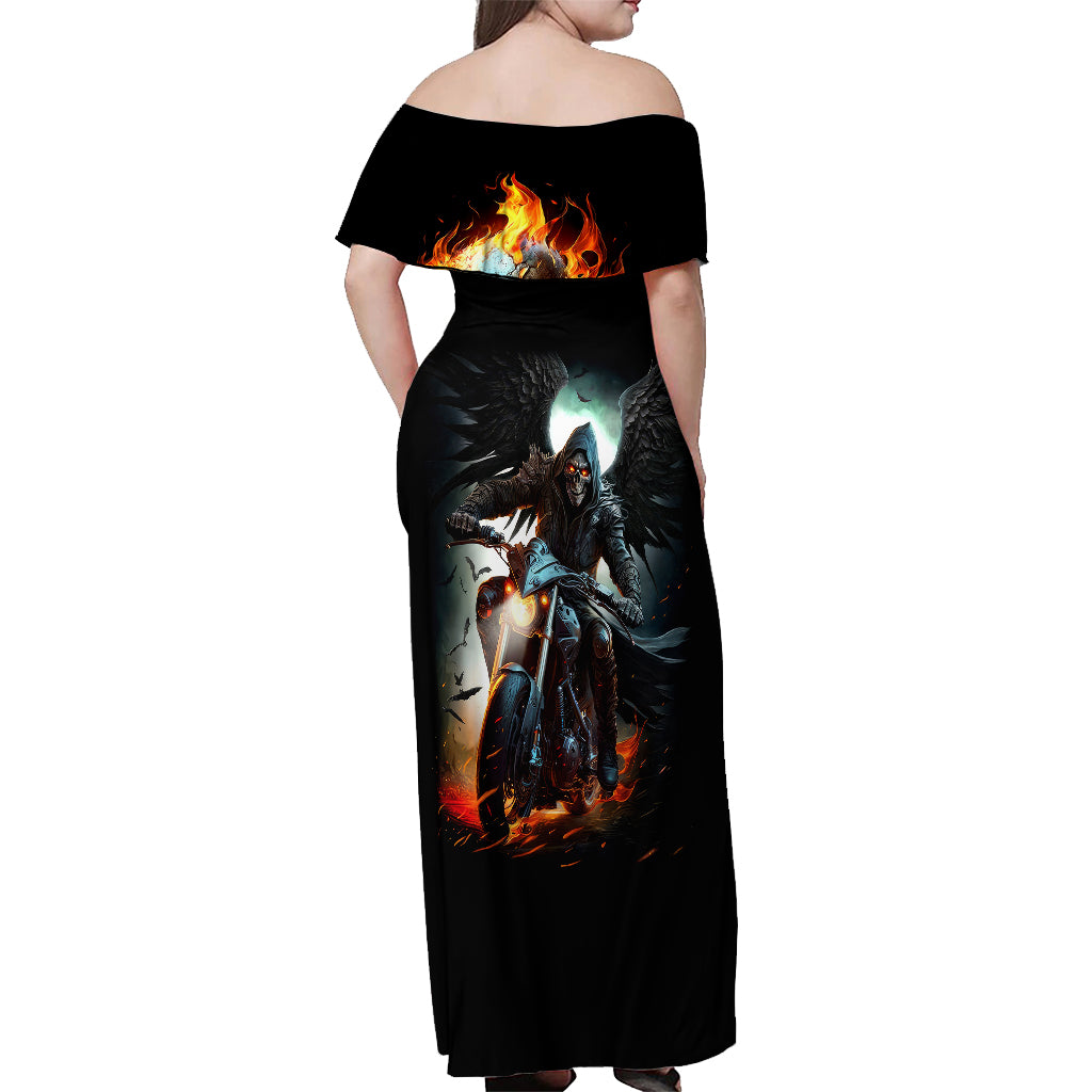 flaming-skull-off-shoulder-maxi-dress-celestial-riders-with-angel-wings