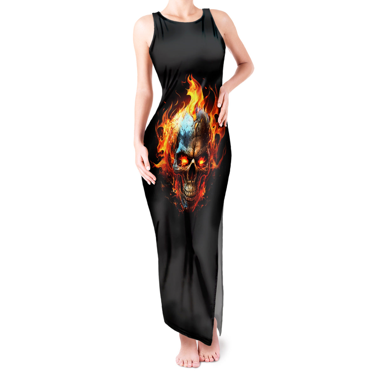 flaming-skull-tank-maxi-dress-celestial-riders-with-angel-wings