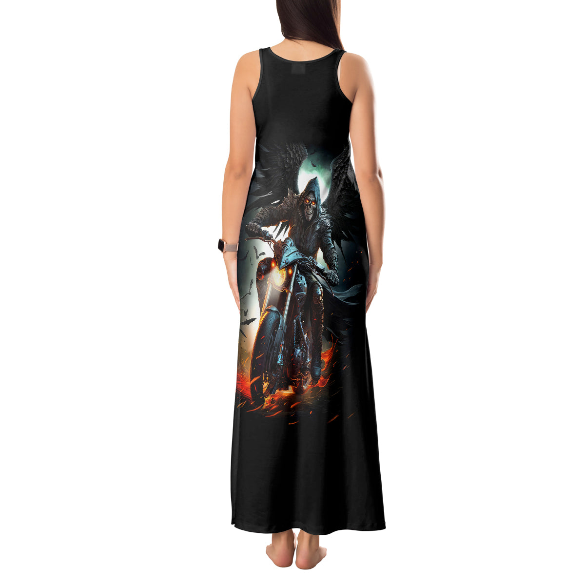 flaming-skull-tank-maxi-dress-celestial-riders-with-angel-wings
