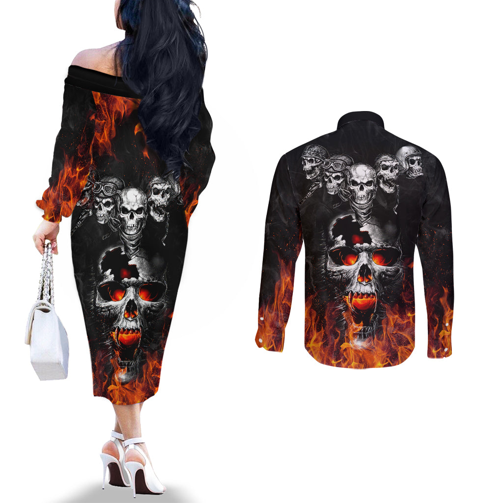 flaming-skull-hoodie-couples-matching-off-the-shoulder-long-sleeve-dress-and-long-sleeve-button-shirts-spectral-pyre