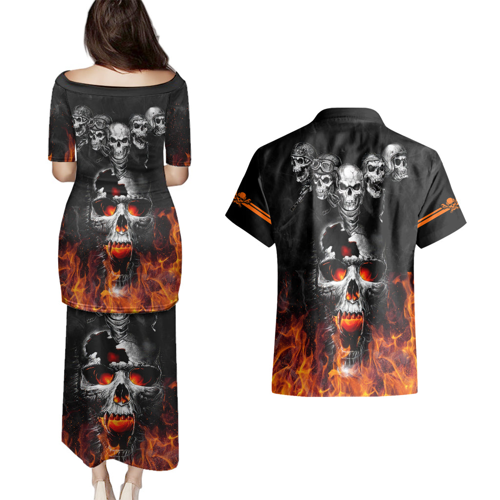 flaming-skull-hoodie-couples-matching-puletasi-dress-and-hawaiian-shirt-spectral-pyre