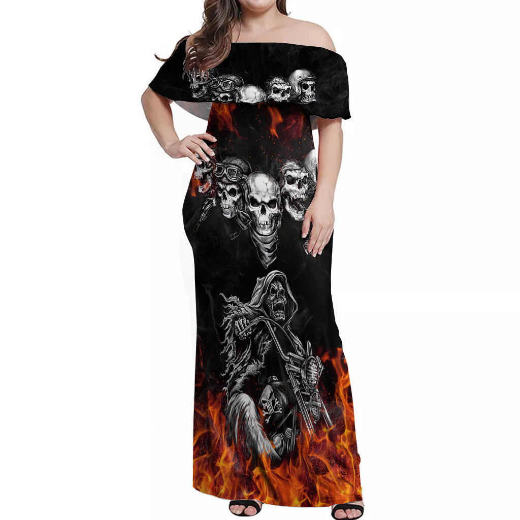 skull-off-shoulder-maxi-dress-five-skull-with-motocycle