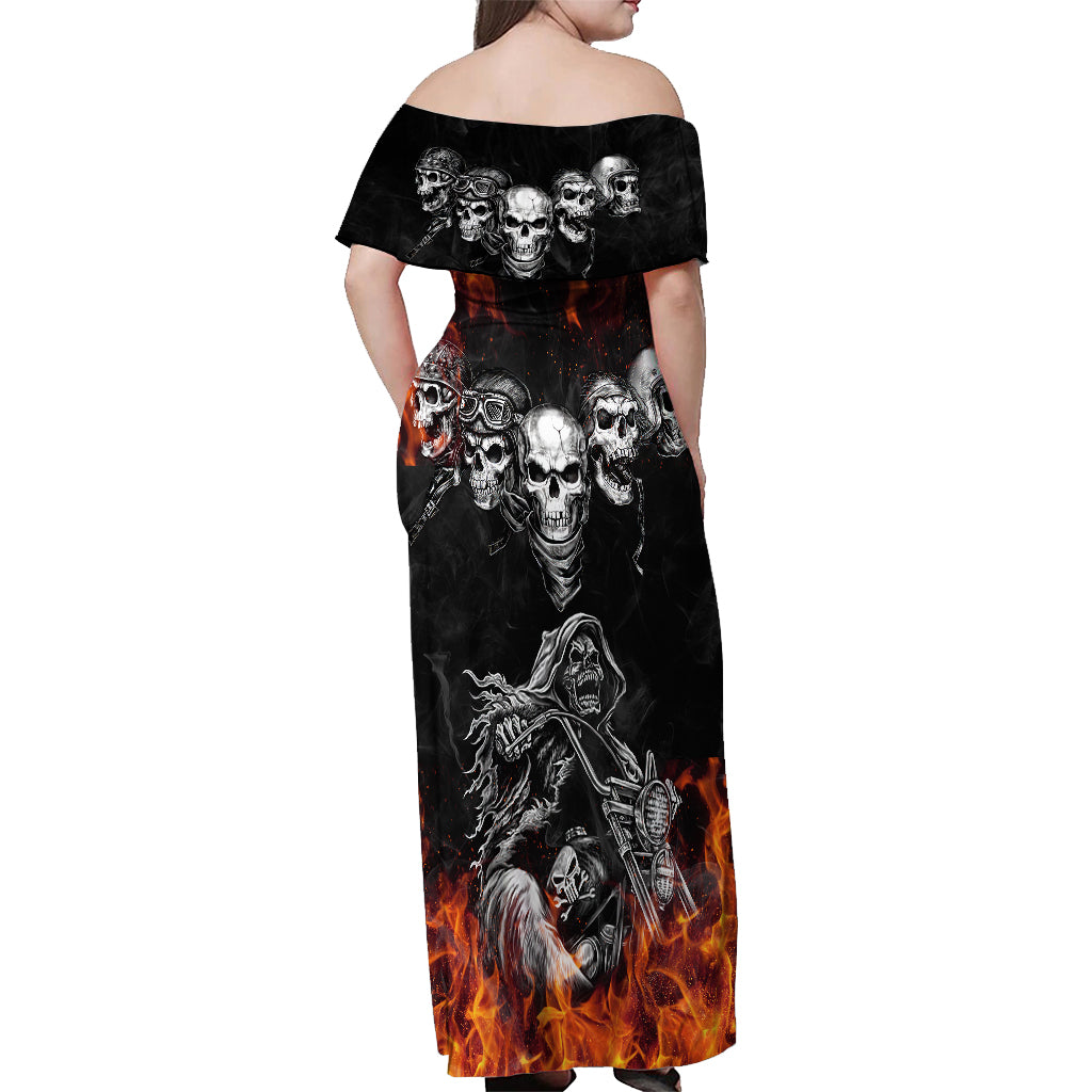 skull-off-shoulder-maxi-dress-five-skull-with-motocycle