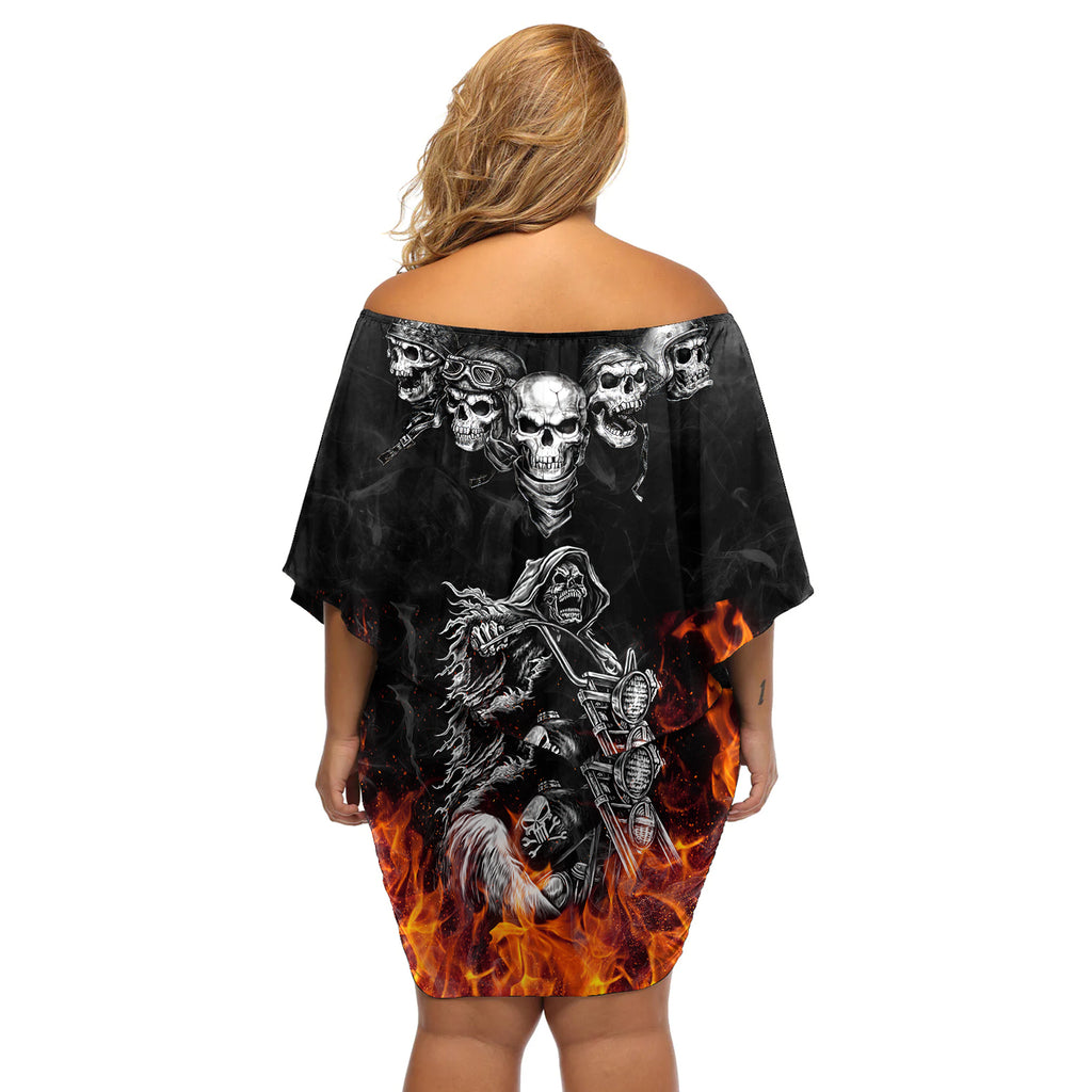 skull-off-shoulder-short-dress-five-skull-with-motocycle