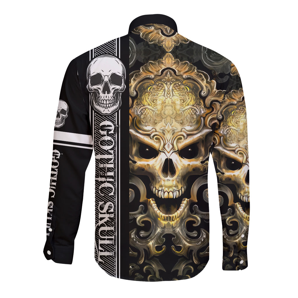 golden-gothic-skull-long-sleeve-button-shirt-embracing-ancient-elegance