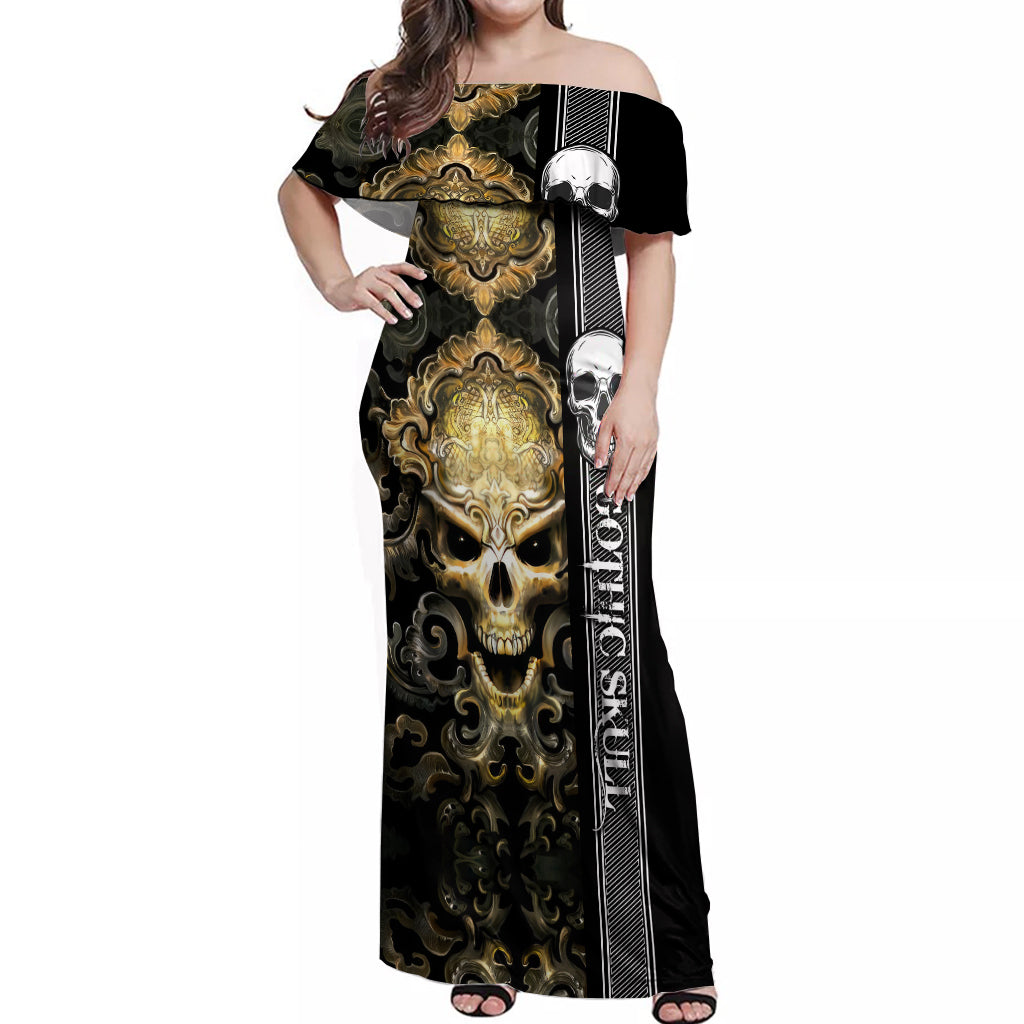 golden-gothic-skull-off-shoulder-maxi-dress-embracing-ancient-elegance