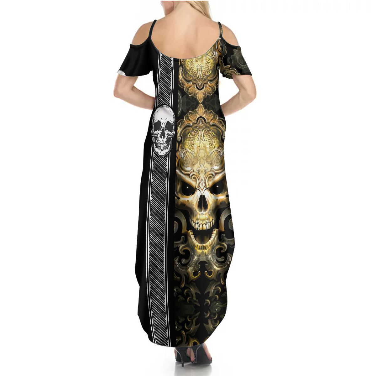 golden-gothic-skull-summer-maxi-dress-embracing-ancient-elegance