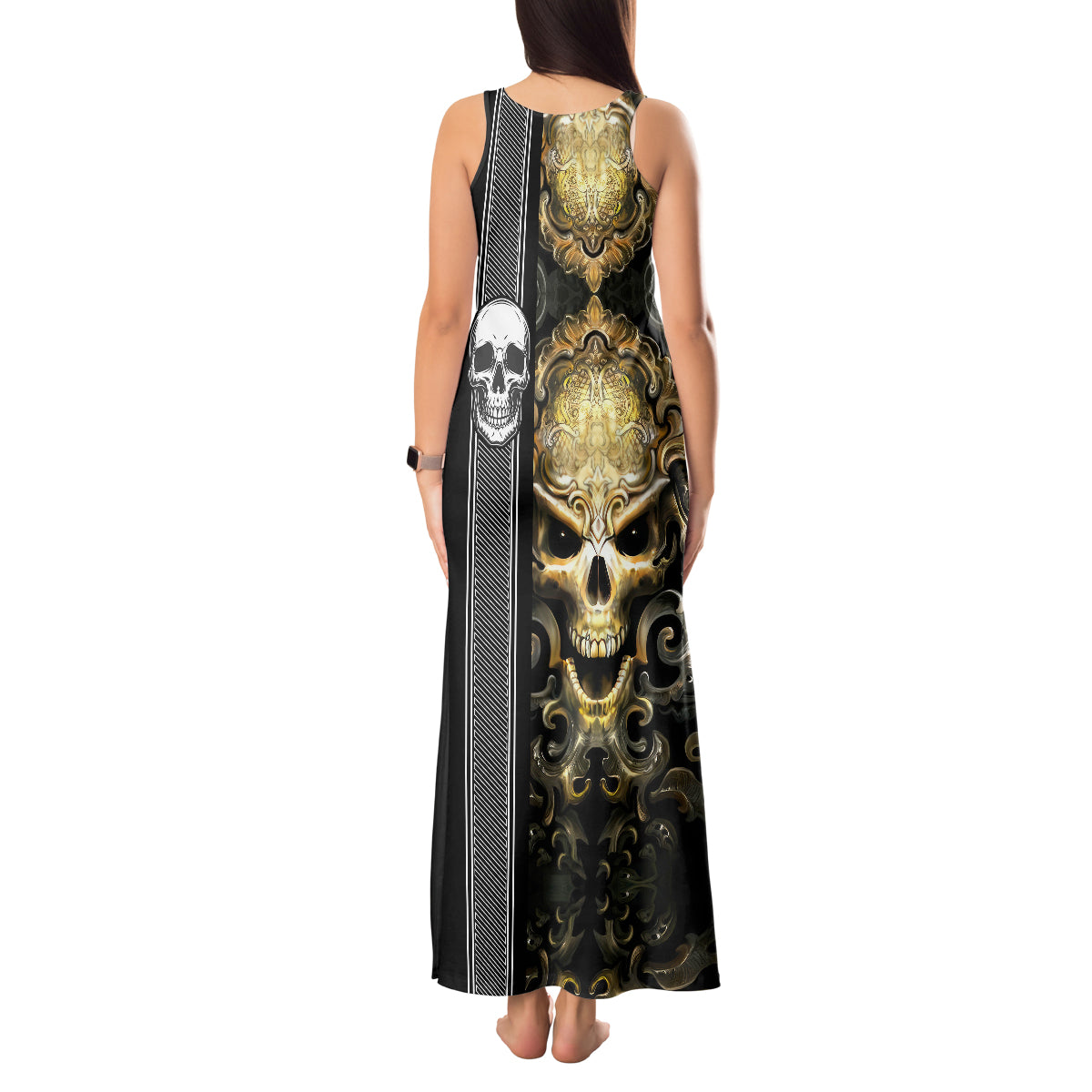 golden-gothic-skull-tank-maxi-dress-embracing-ancient-elegance