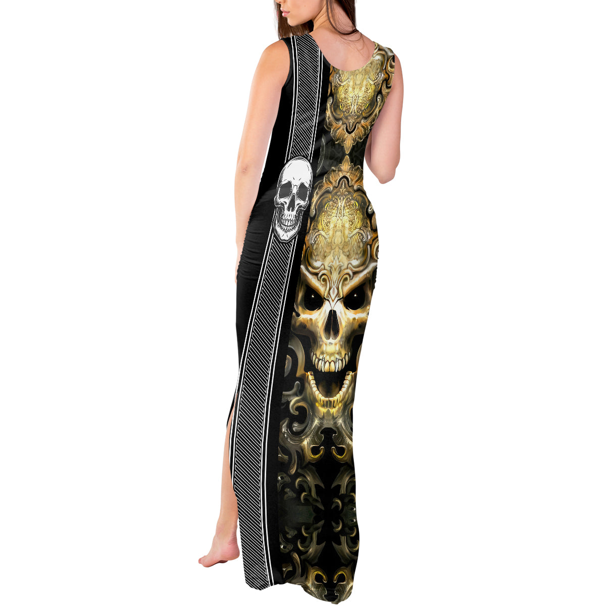golden-gothic-skull-tank-maxi-dress-embracing-ancient-elegance
