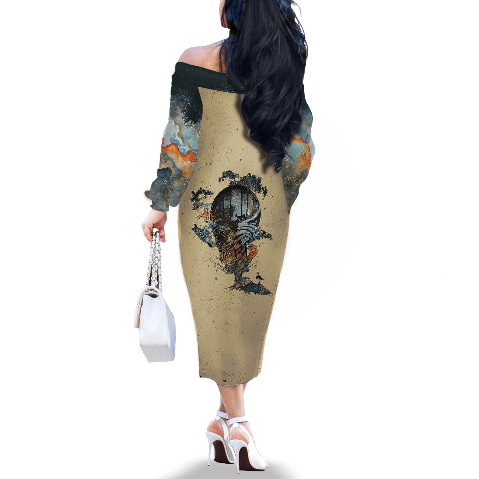 skull-off-the-shoulder-long-sleeve-dress-hello-darkness-my-old-friend