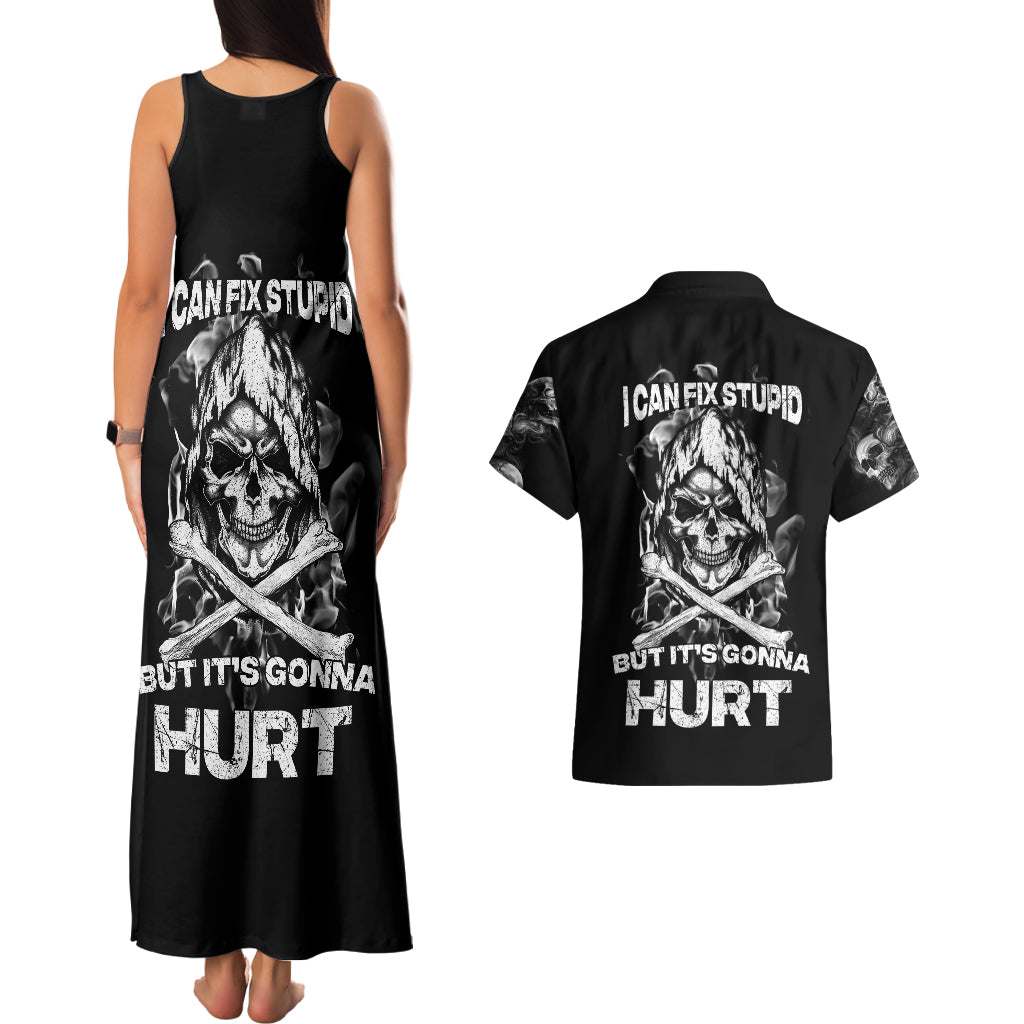 skull-couples-matching-tank-maxi-dress-and-hawaiian-shirt-i-can-fix-stupid