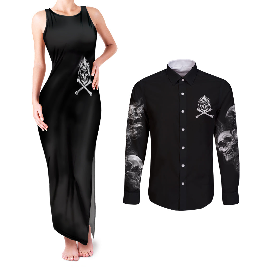 skull-couples-matching-tank-maxi-dress-and-long-sleeve-button-shirts-i-can-fix-stupid