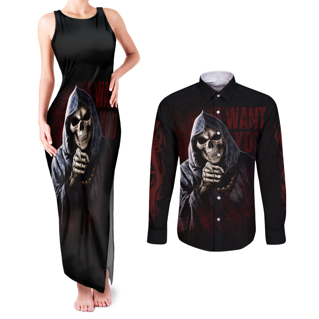 reaper-couples-matching-tank-maxi-dress-and-long-sleeve-button-shirts-uncle-death-angel-peace-skull