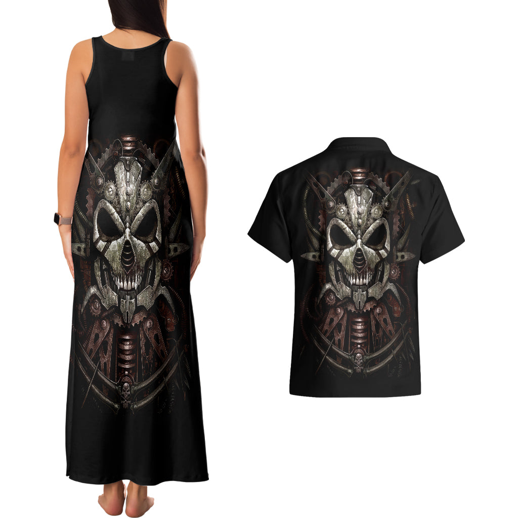 unveiling-the-mechanical-skull-couples-matching-tank-maxi-dress-and-hawaiian-shirt-cybernetic-enigma