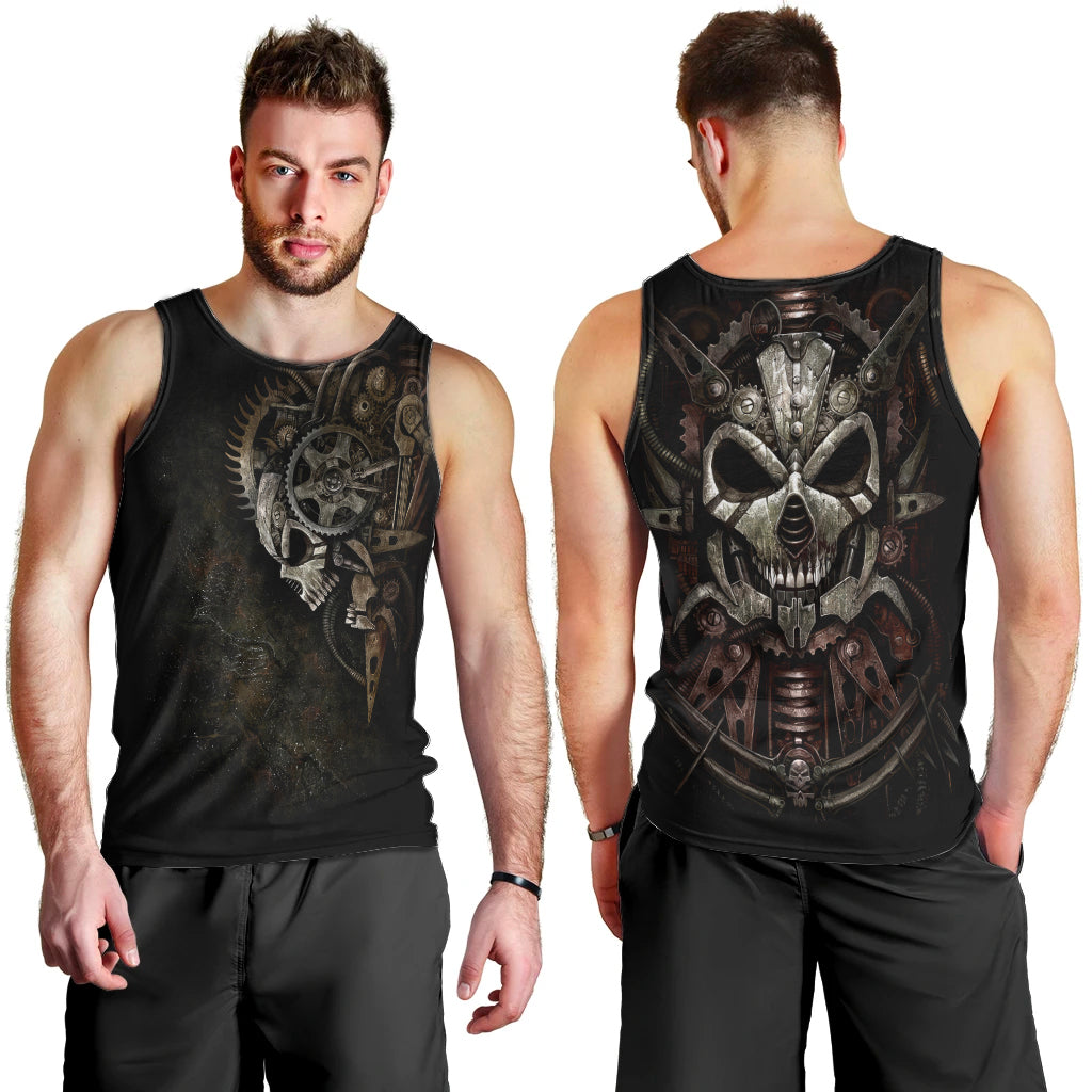 unveiling-the-mechanical-skull-men-tank-top-cybernetic-enigma