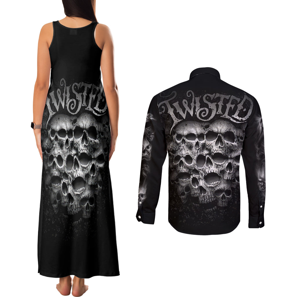 skull-couples-matching-tank-maxi-dress-and-long-sleeve-button-shirts-twisted-head-skull