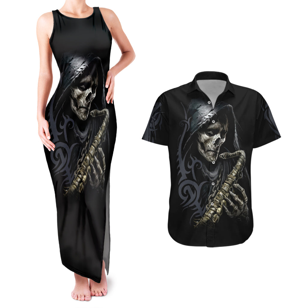 skull-couples-matching-tank-maxi-dress-and-hawaiian-shirt-musician-of-death