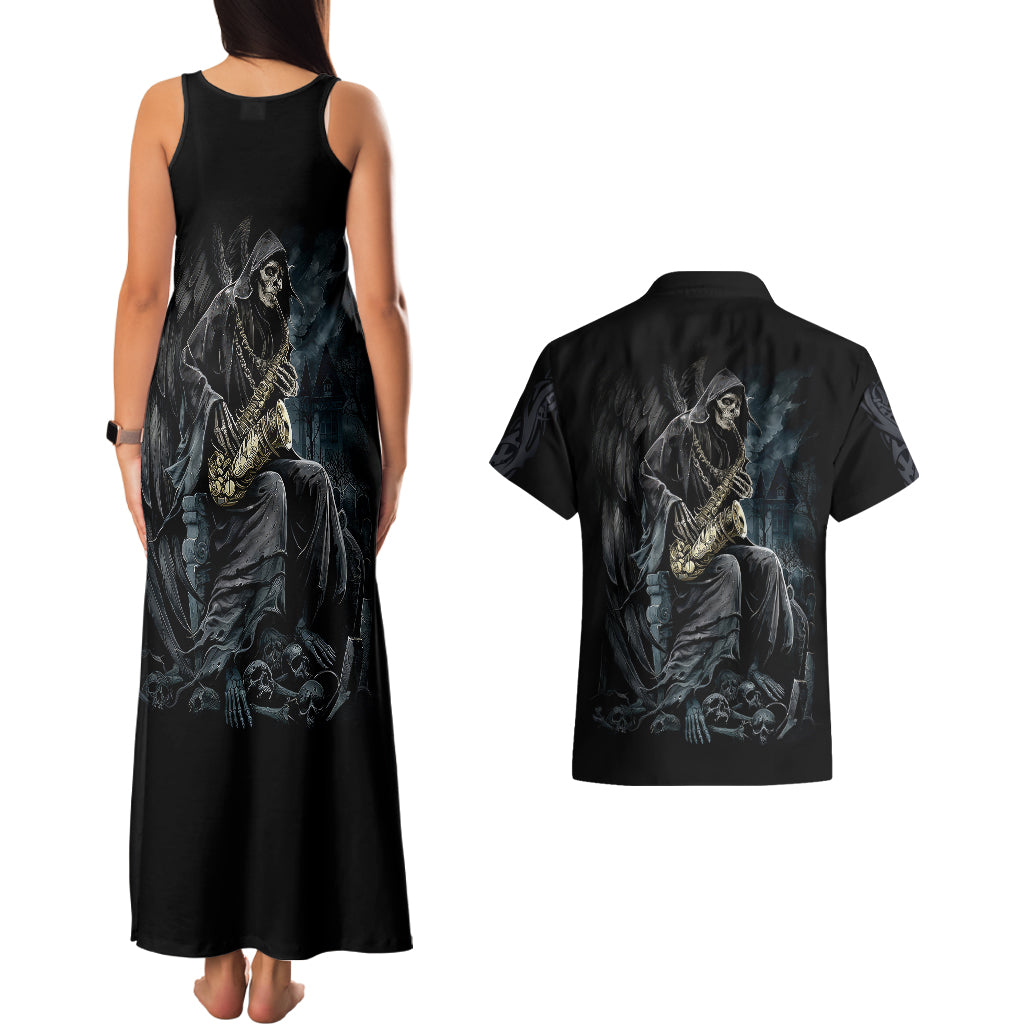 skull-couples-matching-tank-maxi-dress-and-hawaiian-shirt-musician-of-death
