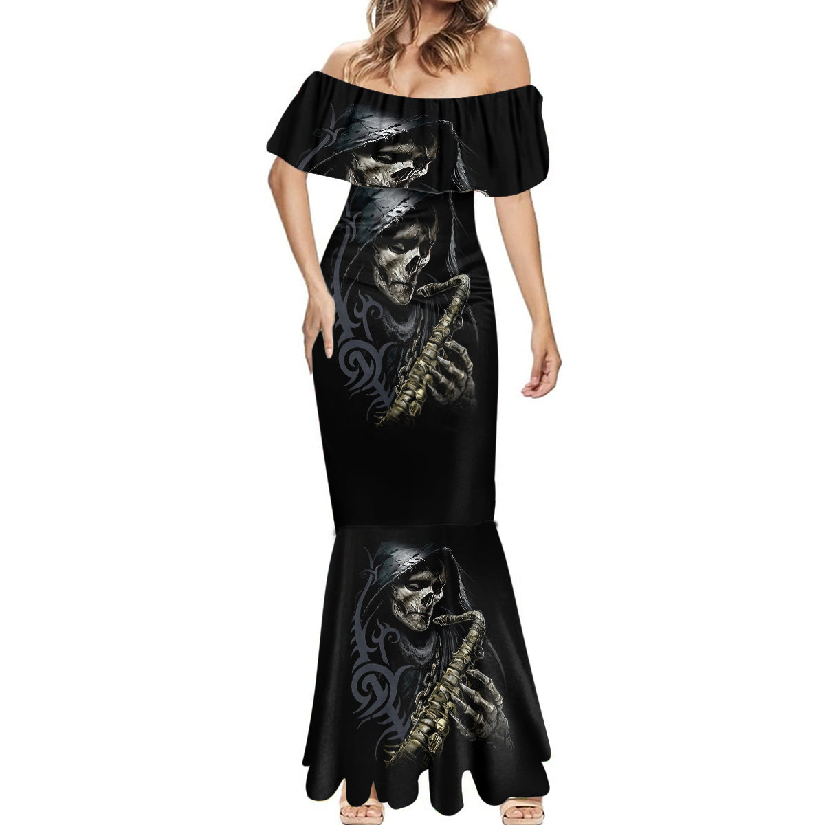 skull-mermaid-dress-musician-of-death