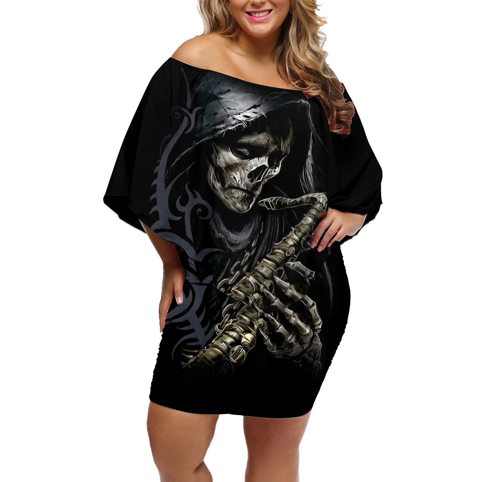 skull-off-shoulder-short-dress-musician-of-death