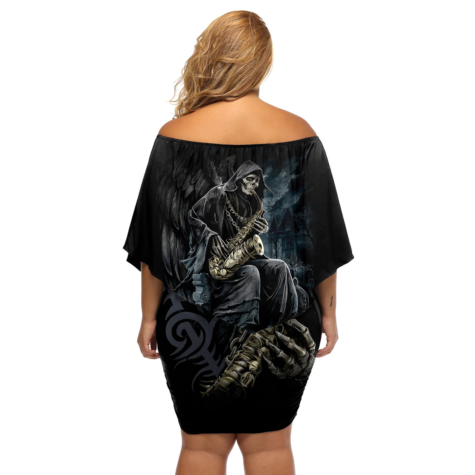 skull-off-shoulder-short-dress-musician-of-death