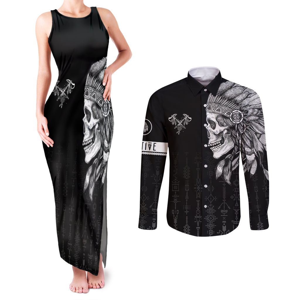 skull-couples-matching-tank-maxi-dress-and-long-sleeve-button-shirts-chief-skeleton