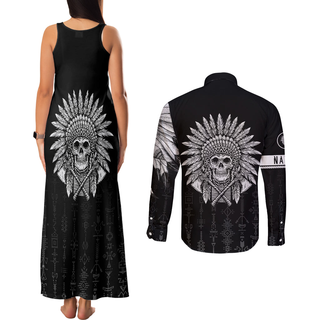 skull-couples-matching-tank-maxi-dress-and-long-sleeve-button-shirts-chief-skeleton