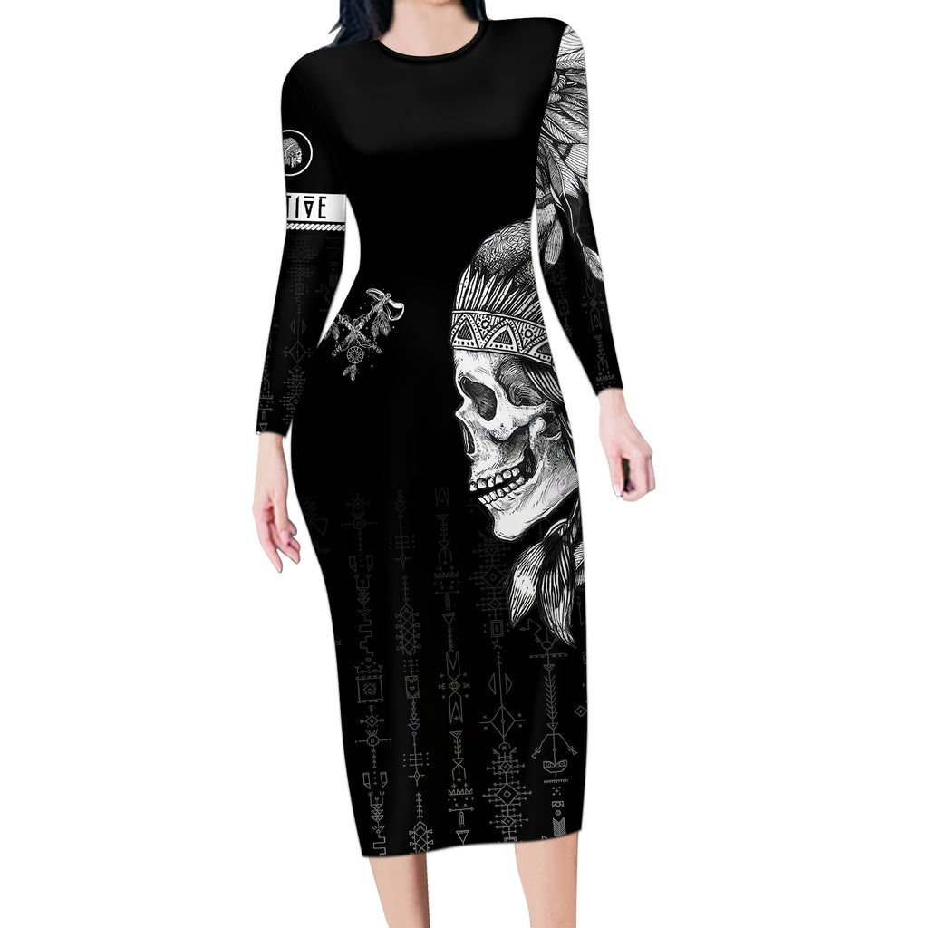 skull-long-sleeve-bodycon-dress-chief-skeleton