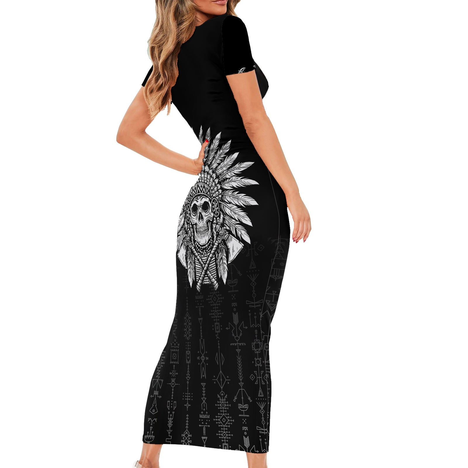 skull-short-sleeve-bodycon-dress-chief-skeleton