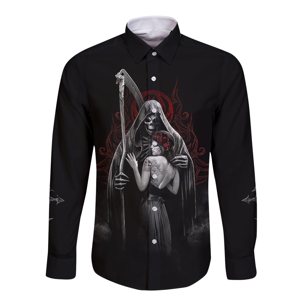 skull-long-sleeve-button-shirt-death-angel-and-da-de-muertos-girl