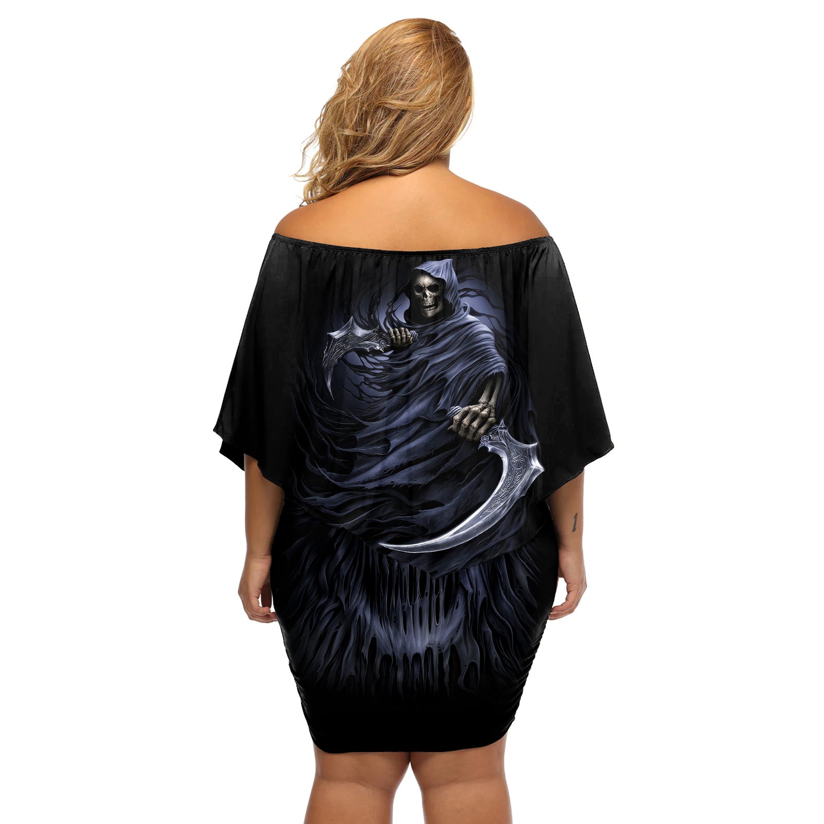 skull-off-shoulder-short-dress-purple-death-reaper
