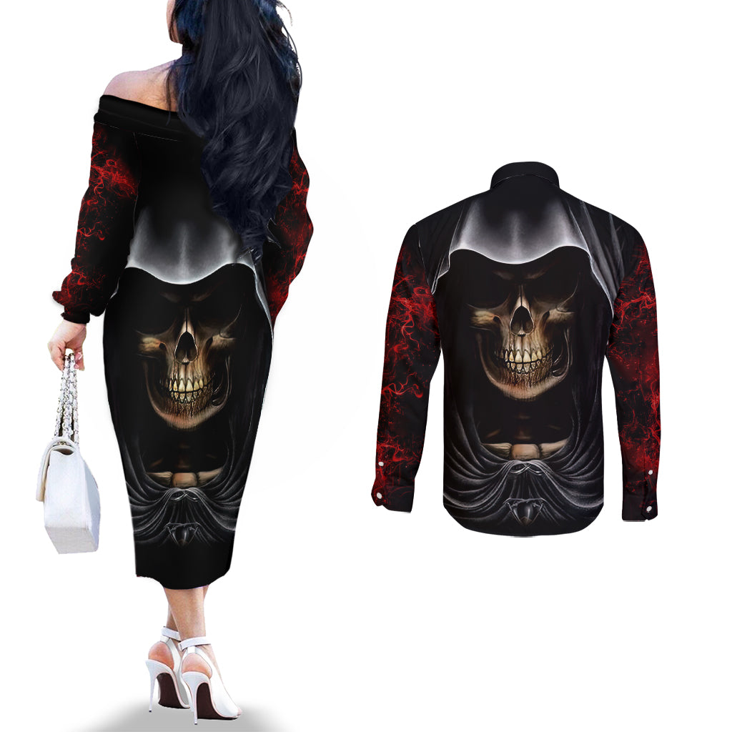 skull-couples-matching-off-the-shoulder-long-sleeve-dress-and-long-sleeve-button-shirts-double-skull-and-death-angel
