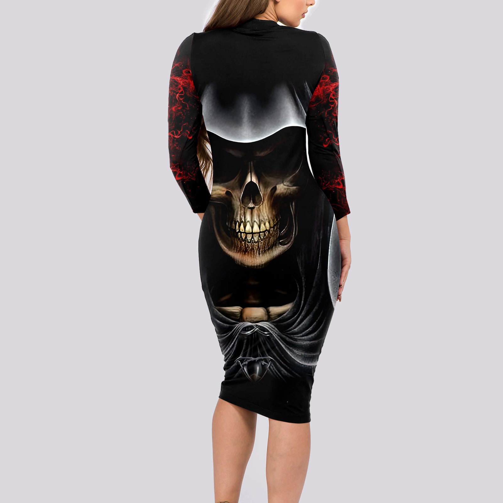 skull-long-sleeve-bodycon-dress-double-skull-and-death-angel