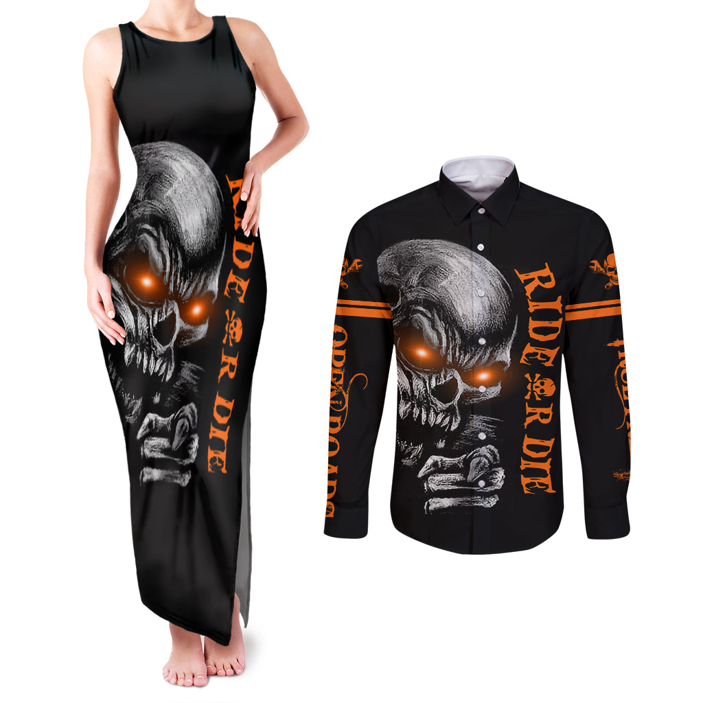 skull-couples-matching-tank-maxi-dress-and-long-sleeve-button-shirts-ride-or-die