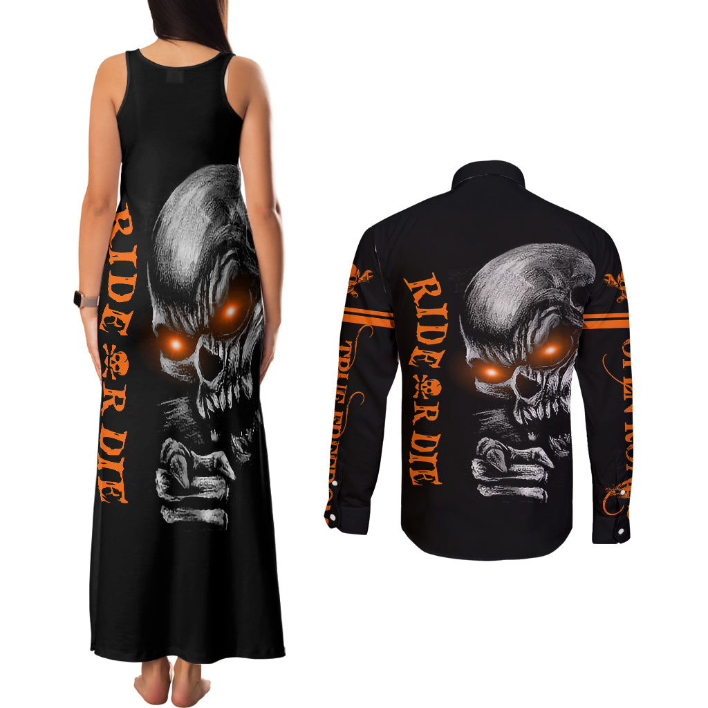 skull-couples-matching-tank-maxi-dress-and-long-sleeve-button-shirts-ride-or-die