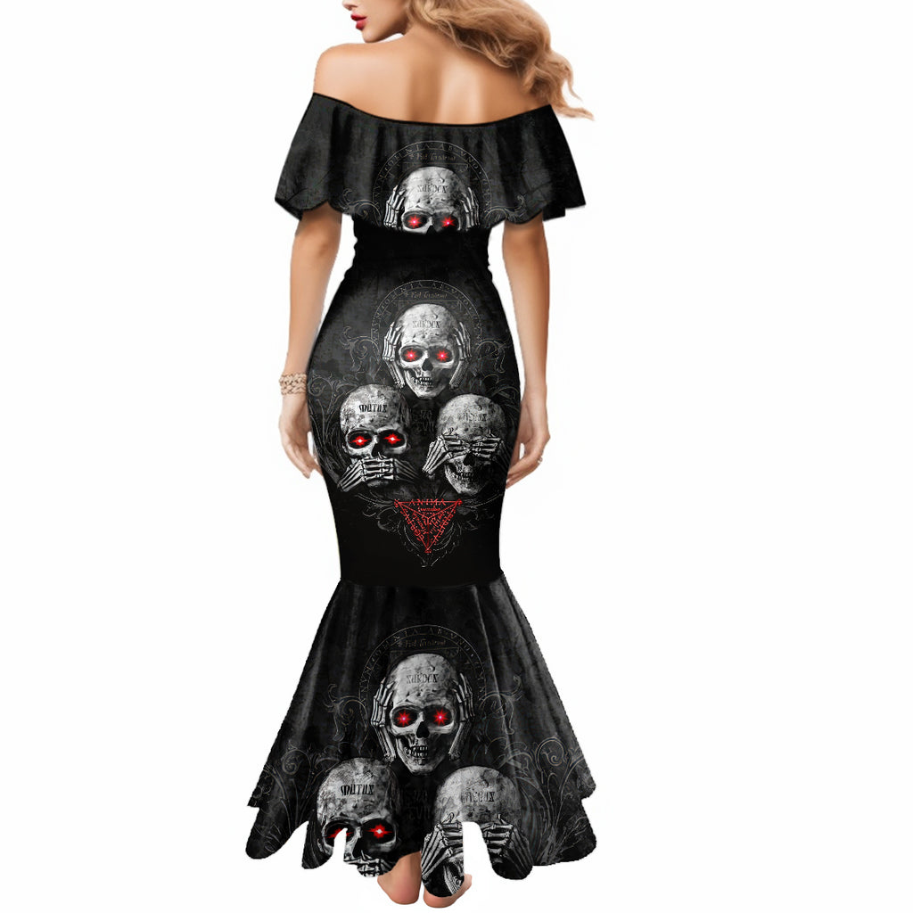 skull-mermaid-dress-no-see-no-hear-no-speak-evil