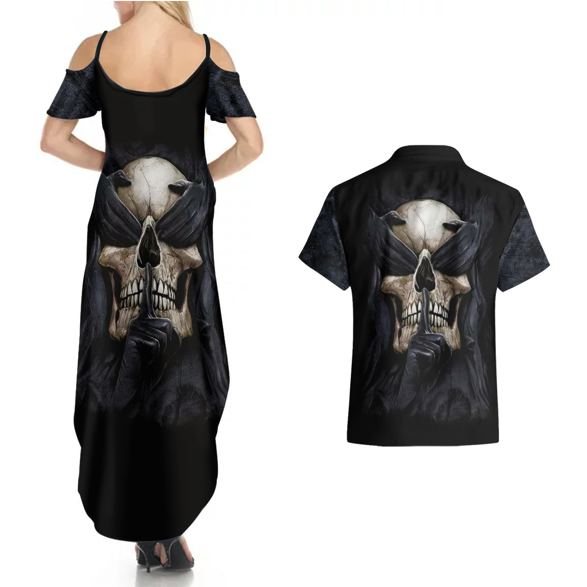 skull-couples-matching-summer-maxi-dress-and-hawaiian-shirt-no-see-evil-red-rose-jean