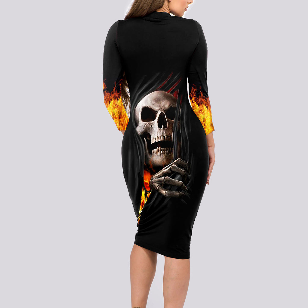 skull-long-sleeve-bodycon-dress-skeleton-ripped-inside-flame